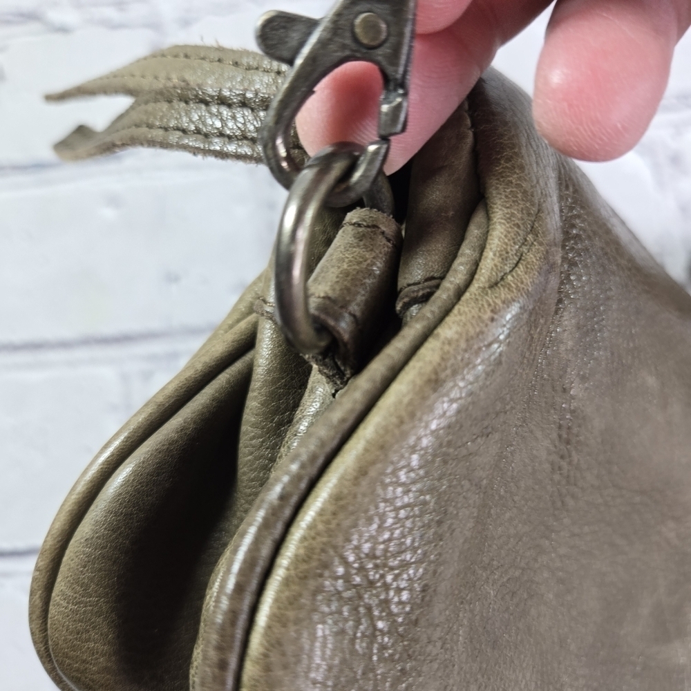 Rugged Hide Australia Khaki Olive Green Leather Small Crossbody Purse View 6